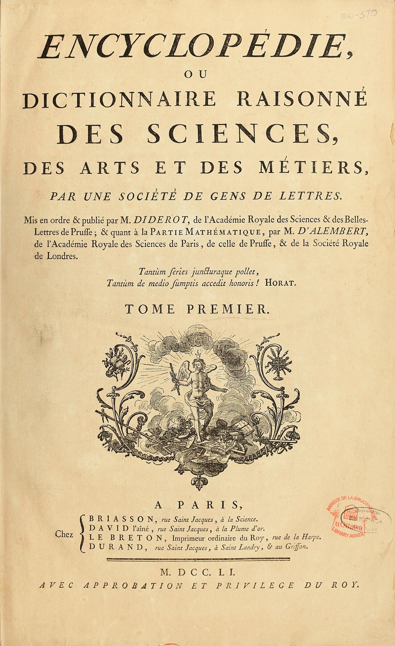 Frontispice de l’Encyclopédie
